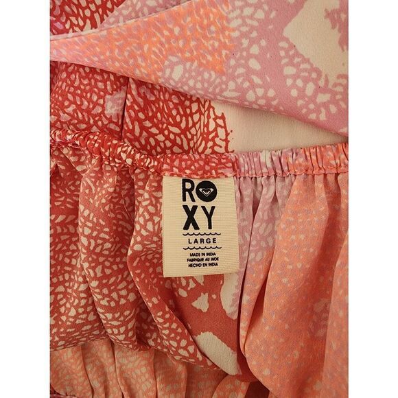 Roxy size Large coral beach dress cover up open back - Picture 4 of 7